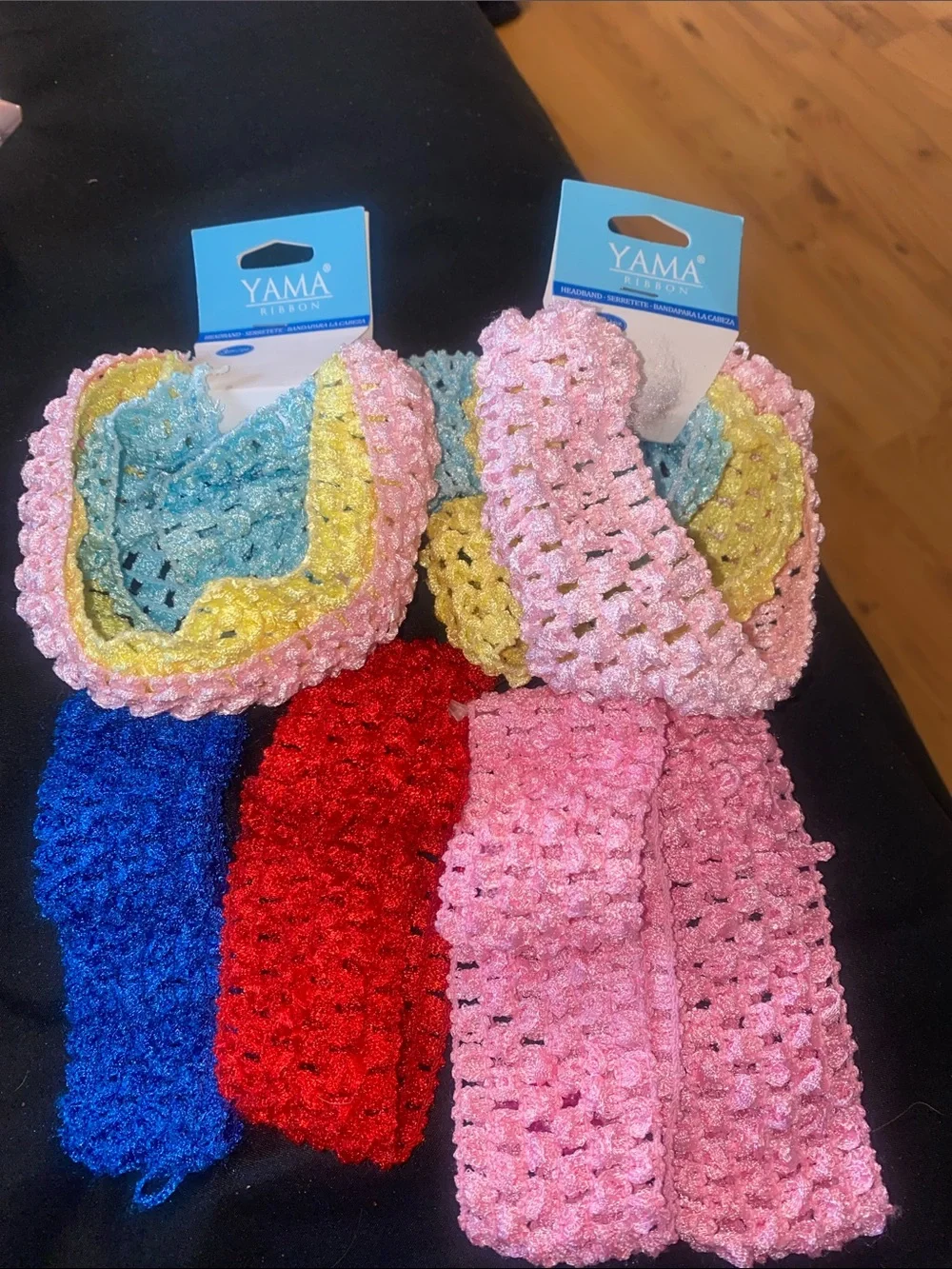 Kids Crochet Stretch Headbands — Assorted Pink, Blue, Yellow, Red(total of 10)